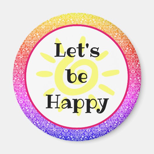Soyons heureux Boho Rainbow Sun Magnet (Devant)