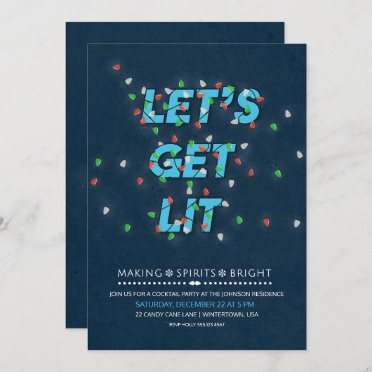 Soyons Lit Vacances Cocktail Invitation (Devant / Derrière)