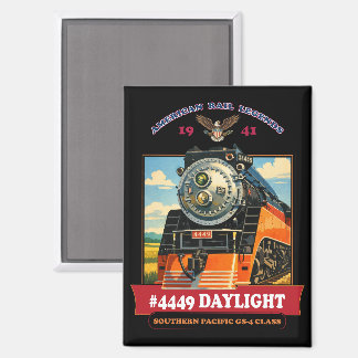 SP GS-4 Daglicht Stoomlocomotief Vintage Poster Magneet