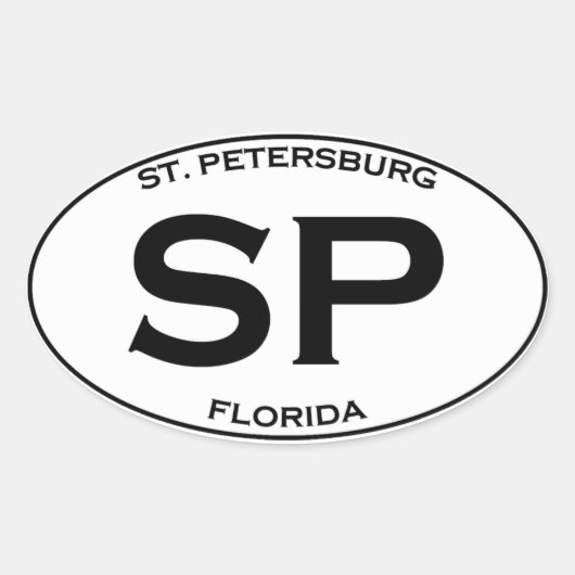 SP - St. Petersburg Florida Ovale Sticker (Voorkant)
