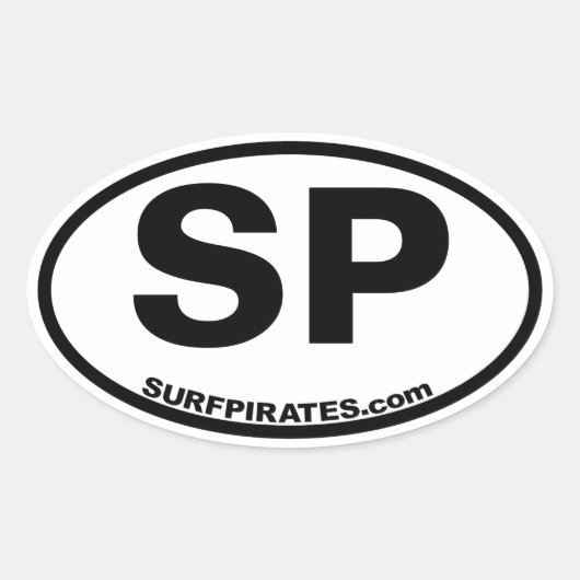 SP surfpiratensticker in de klassieke OBX-stijl Ovale Sticker (Voorkant)