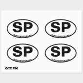 SP surfpiratensticker in de klassieke OBX-stijl Ovale Sticker (Vel)