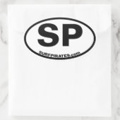 SP surfpiratensticker in de klassieke OBX-stijl Ovale Sticker (Tas)