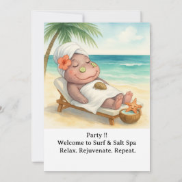 Spa aan het strand met nijlpaard kaart