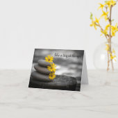 Spa-achtige Verjaardagswensen Kaart (Gele Bloem)