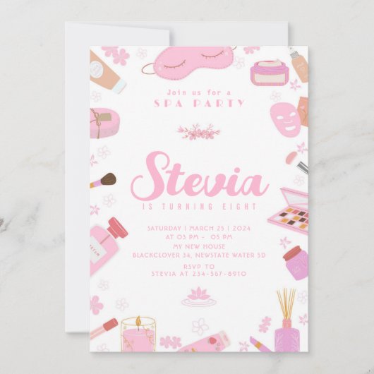 Spa Anniversaire Fête Editable Invitation (Devant)