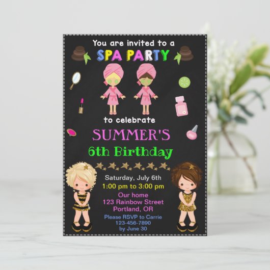 SPA anniversaire invitation maquillage manucure gl (Debout devant)