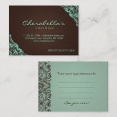 Spa Appointment Card Spa Linen Brown Mint Afsprakenkaartje (Voorkant / Achterkant)