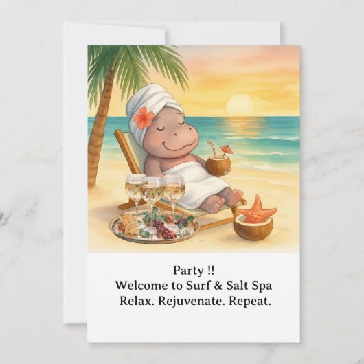 Spa au bord de la plage avec invitation Hippo (Devant)