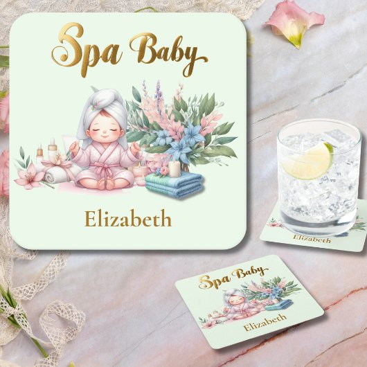 Spa Baby Shower Feestservies Vierkante Kartonnen Onderzetter
