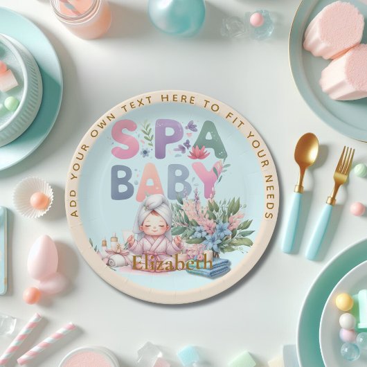 Spa Baby shower Party Dinner ware Papieren Bordje