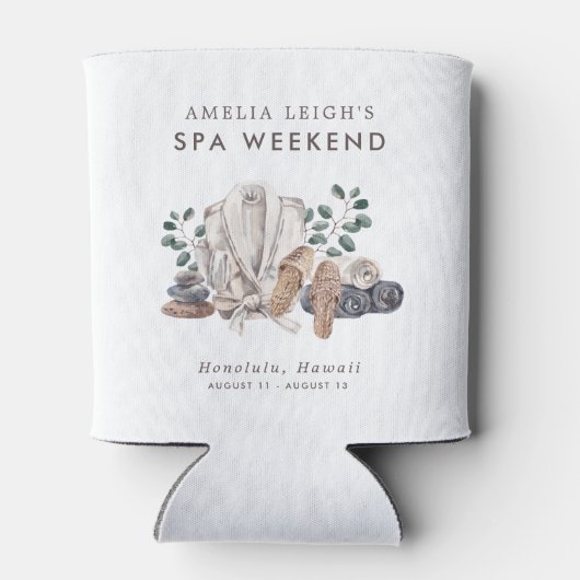 Spa Bachelorette weekend uitnodiging Blikjeskoeler (Achterkant)