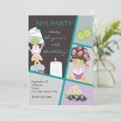 Spa Beauty Girls Salon Makeup Party Invitation (Debout devant)