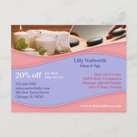 Spa Beauty Massage Briefkaart (Voorkant)