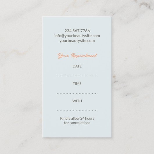 Spa Beauty met afspraakkaart Afsprakenkaartje (Achterkant)