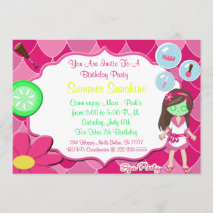 Spa Birthday Baby of Vrijgezellenfeest Party Invit Kaart