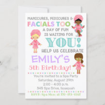 Spa Birthday Invitation Girl Spa