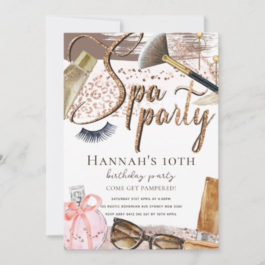 Spa Birthday Luxury Safari-ontwerp Kaart (Voorkant)