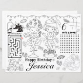 Spa birthday party activity coloring games (Voorkant / Achterkant)
