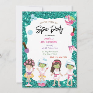 Spa Birthday Party Invitation Feestdagenkaart