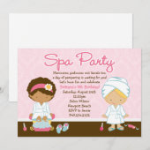 Spa Birthday Party Invitation Kaart (Voorkant / Achterkant)