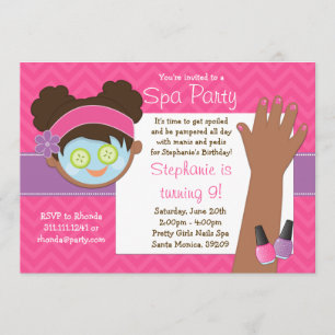 Spa Birthday Party Invitation Kaart