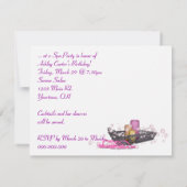 Spa Birthday Party Kaart (Achterkant)