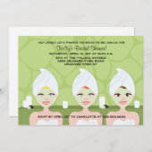 SPA BRIDAL DOUCHE INVITATION Green Giraffe Imprime (Devant / Derrière)