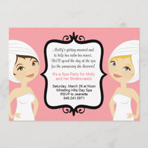 Spa Bridal Party Invitation Kaart
