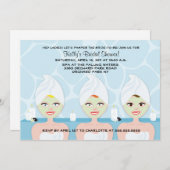 SPA BRIDAL SHOWER INVITATION Light Blue Kaart (Voorkant / Achterkant)