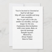 Spa by the beach with Hippo Invitation Kaart (Achterkant)