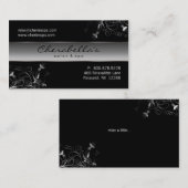 Spa - carte de visite argenté élégant de fleur de (Devant / Derrière)