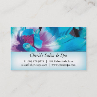 Spa - carte de visite bleu de la fleur 1 de salon