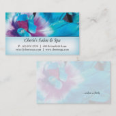 Spa - carte de visite bleu de la fleur 1 de salon (Devant / Derrière)