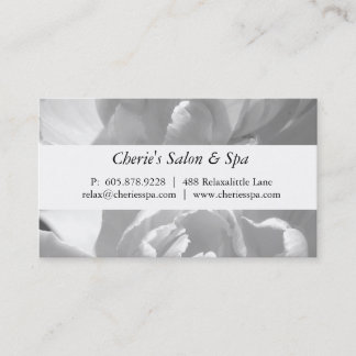 Spa - carte de visite de fleur blanche de salon