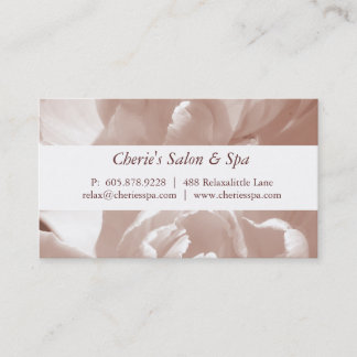 Spa - carte de visite de fleur de sépia de salon