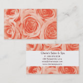 Spa - carte de visite de roses de pêche de salon (Devant / Derrière)