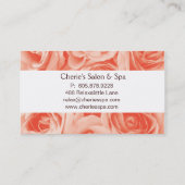 Spa - carte de visite de roses de pêche de salon (Dos)