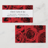 Spa - carte de visite de roses rouges de salon (Devant / Derrière)