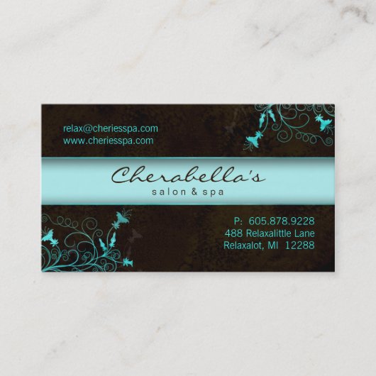 Spa - carte de visite élégant de turquoise de (Devant)