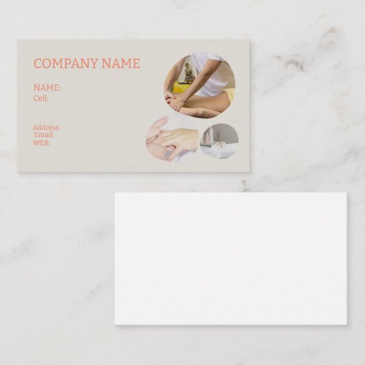 SPA CARTE DE VISITE MODÈLE BASIC (Devant / Derrière)