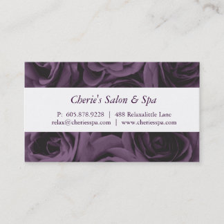 Spa - carte de visite pourpre de roses de salon