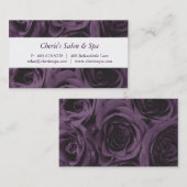 Spa - carte de visite pourpre de roses de salon (Devant / Derrière)
