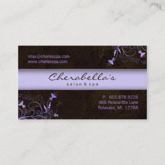 Spa - carte de visite pourpre élégant de fleur de