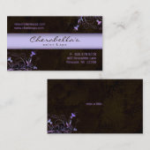 Spa - carte de visite pourpre élégant de fleur de (Devant / Derrière)