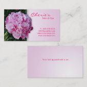 Spa - carte de visite rose de fleur de pivoine de (Devant / Derrière)