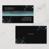 Spa - carte de visite turquoise élégant de fleur (Devant / Derrière)