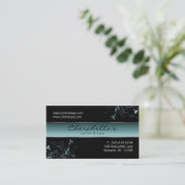Spa - carte de visite turquoise élégant de fleur (Debout devant)