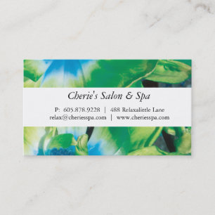 Spa - carte de visite vert de fleur de salon