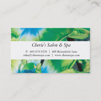 Spa - carte de visite vert de fleur de salon